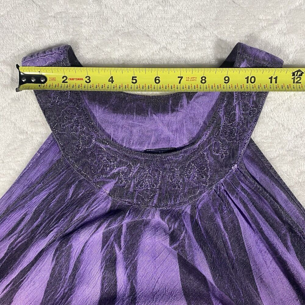 Advance Apparels TieDye Halter Dress Pleated FairyGrunge Purple Black Women's OS - Picture 6 of 7